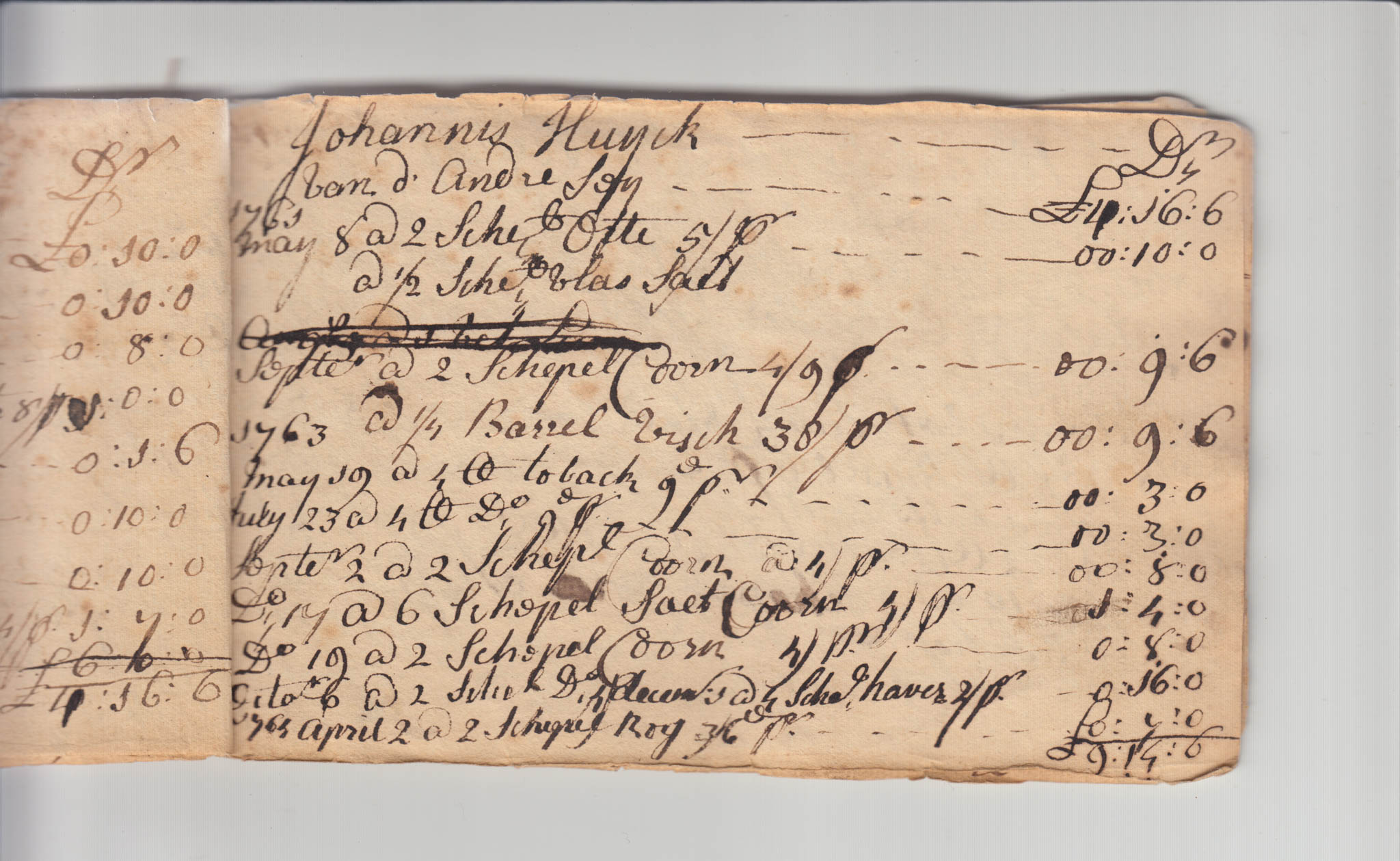 BH105 Pg 5, 1759-1771 & 1783 - Farm Sales Account Book